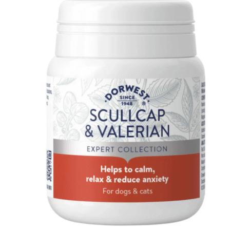 Dorwest Scullcap & Valerian 100 Tablets – CALM & RELAX Your Dog or Cat Naturally