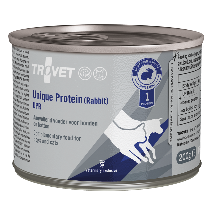TROVET Unique Protein Rabbit (UPR) Dog & Cat – Wet Can 200g
