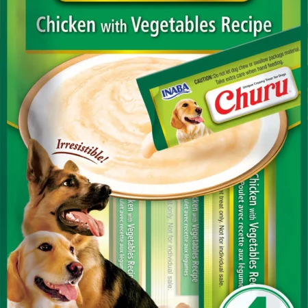 Churu Lickable Dog Treats – Chicken with Vegetables Recipe (4 × 14g)
