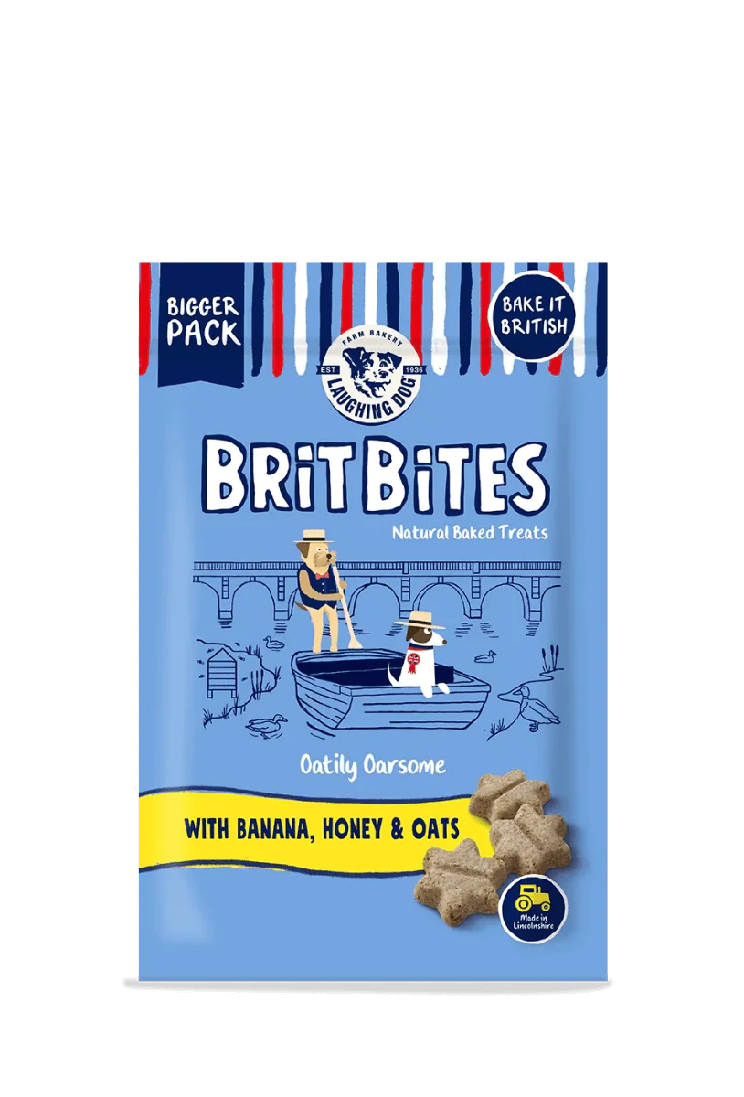 Laughing Dog Brit Bites Banana, Honey & Oats 175g for Dogs