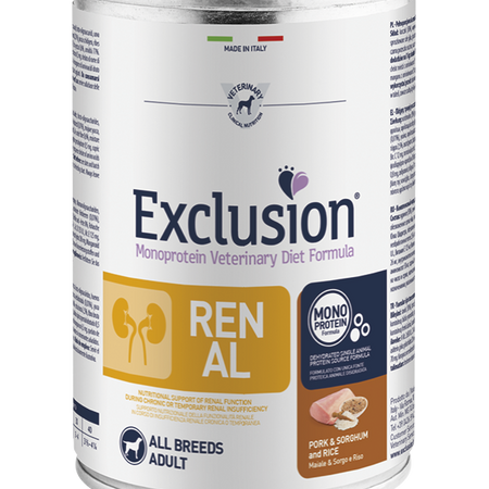 Exclusion Renal Dog Pork & Sorghum and Rice 400g Wet Dog Food