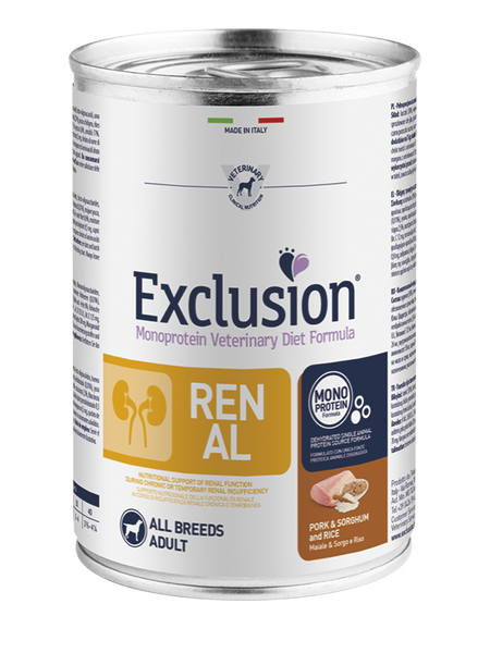 Exclusion Renal Dog Pork & Sorghum and Rice 400g Wet Dog Food