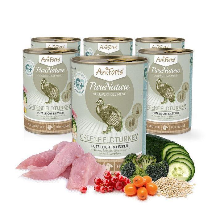Special Offer Pack of 6 cans - PureNature GreenField Turkey 400G for Dogs