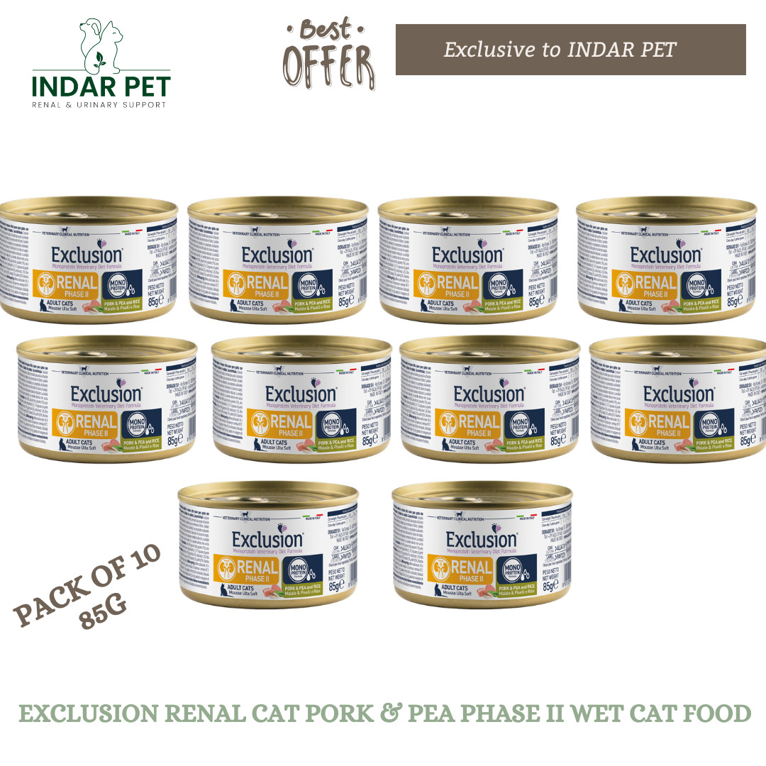 Exclusion Renal Cat Food Pork & Pea Phase II – 10 x 85g