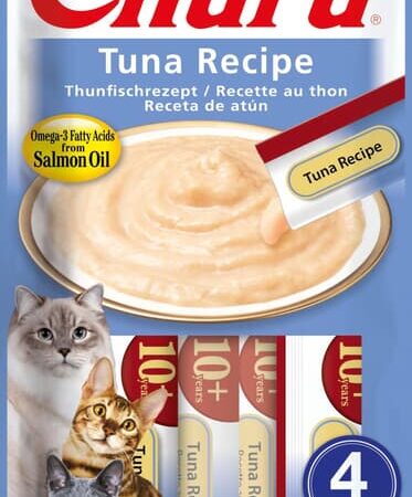 INABA Churu Senior 10+ Creamy Cat Treat – Tuna – 4 × 14g
